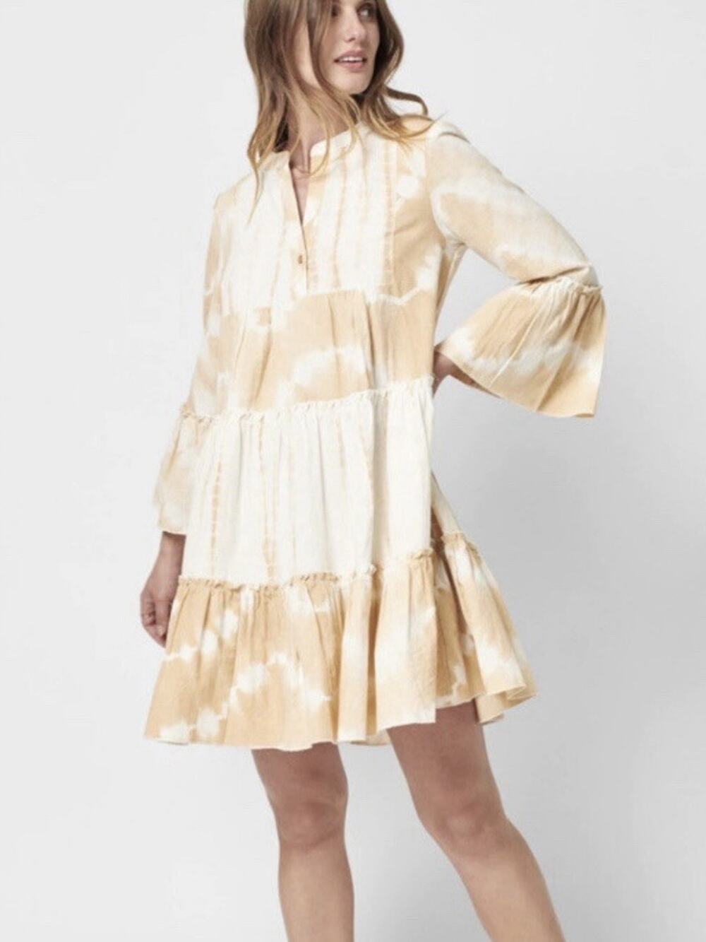 FAHERTY BRAND Vida Dress Maple Sugar Tie Dye Size S